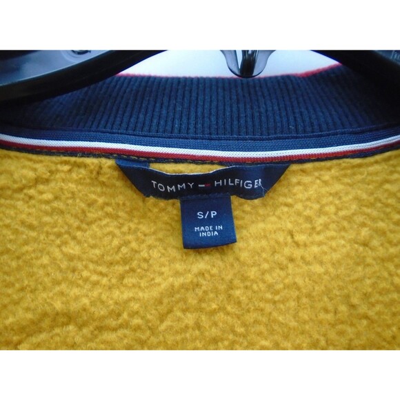 TOMMY HILFIGER Sweatshirt Dress Womens Size S/P 1/4 Zip Pullover Mustard Yellow - Picture 3 of 12